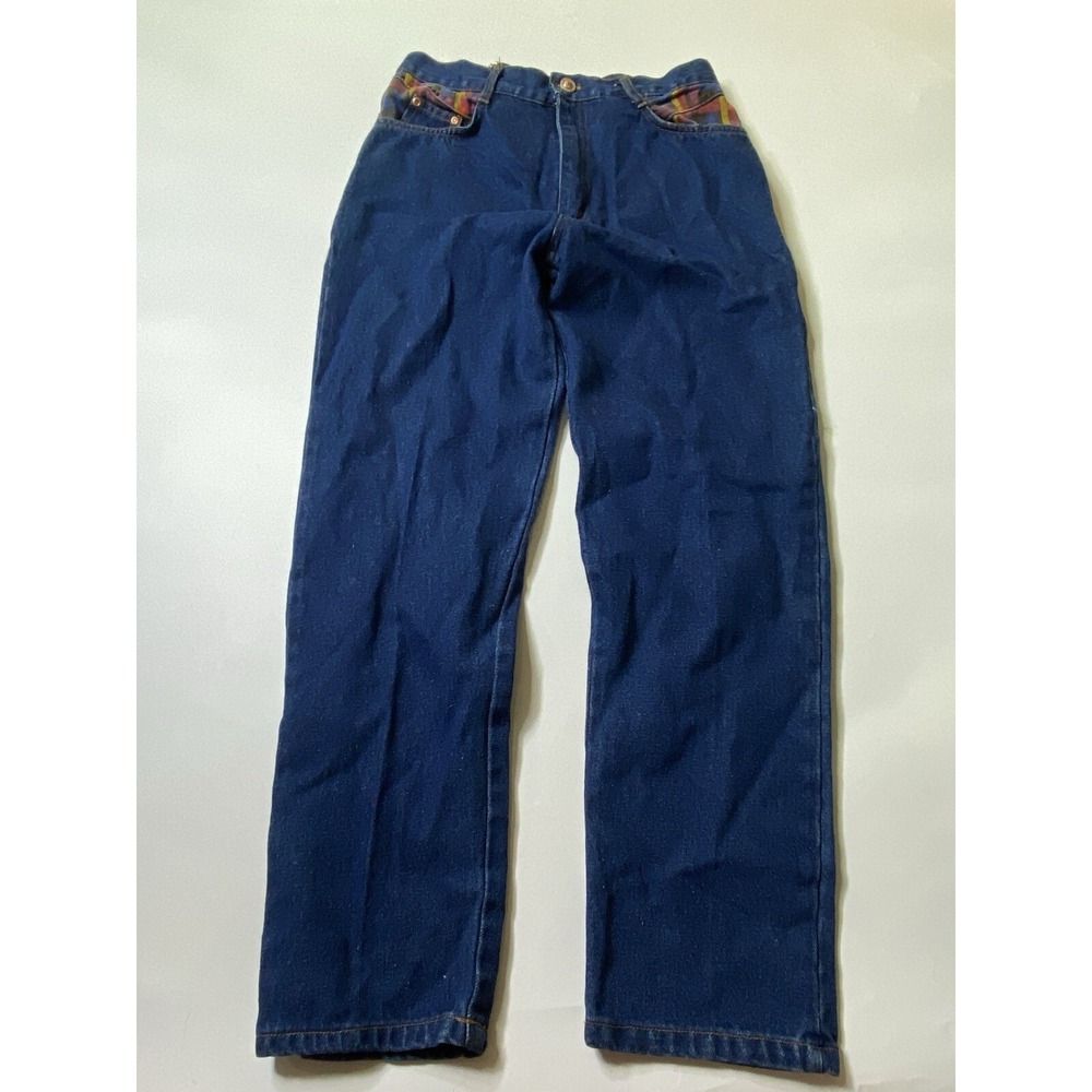 VTG Fun Spirit Jeans Plaid Detail Size Youth 14 26x25 Womens 0 Granola Outdoorsy